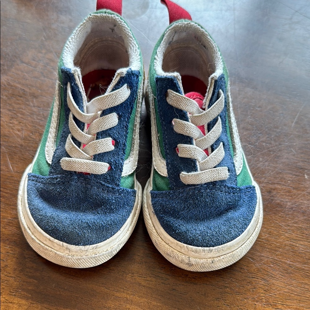 Vans Old Skool Toddler Blue and Green Sneakers
